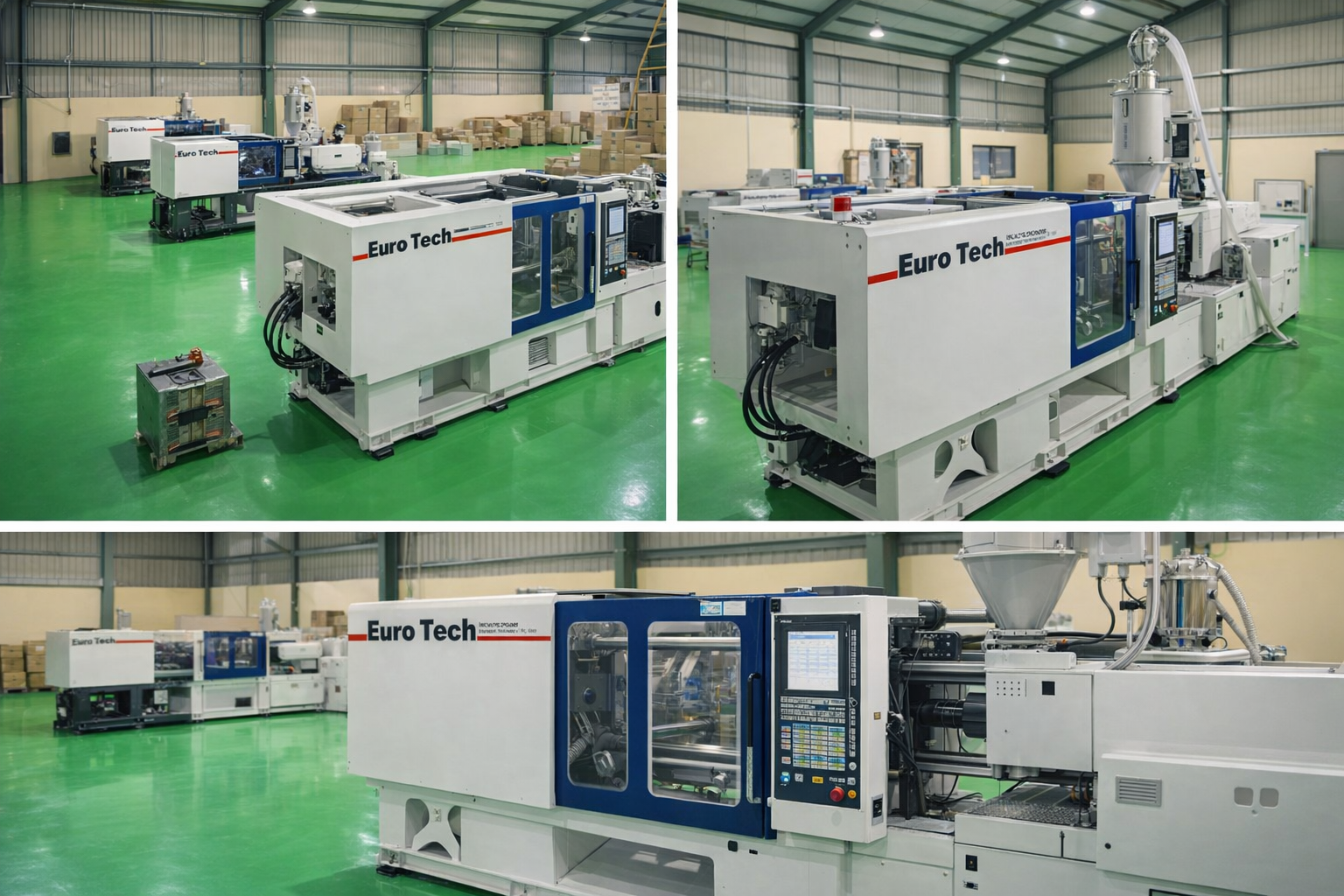 Automated thinwall and IML molding production line with robotic automation and conveyor systems